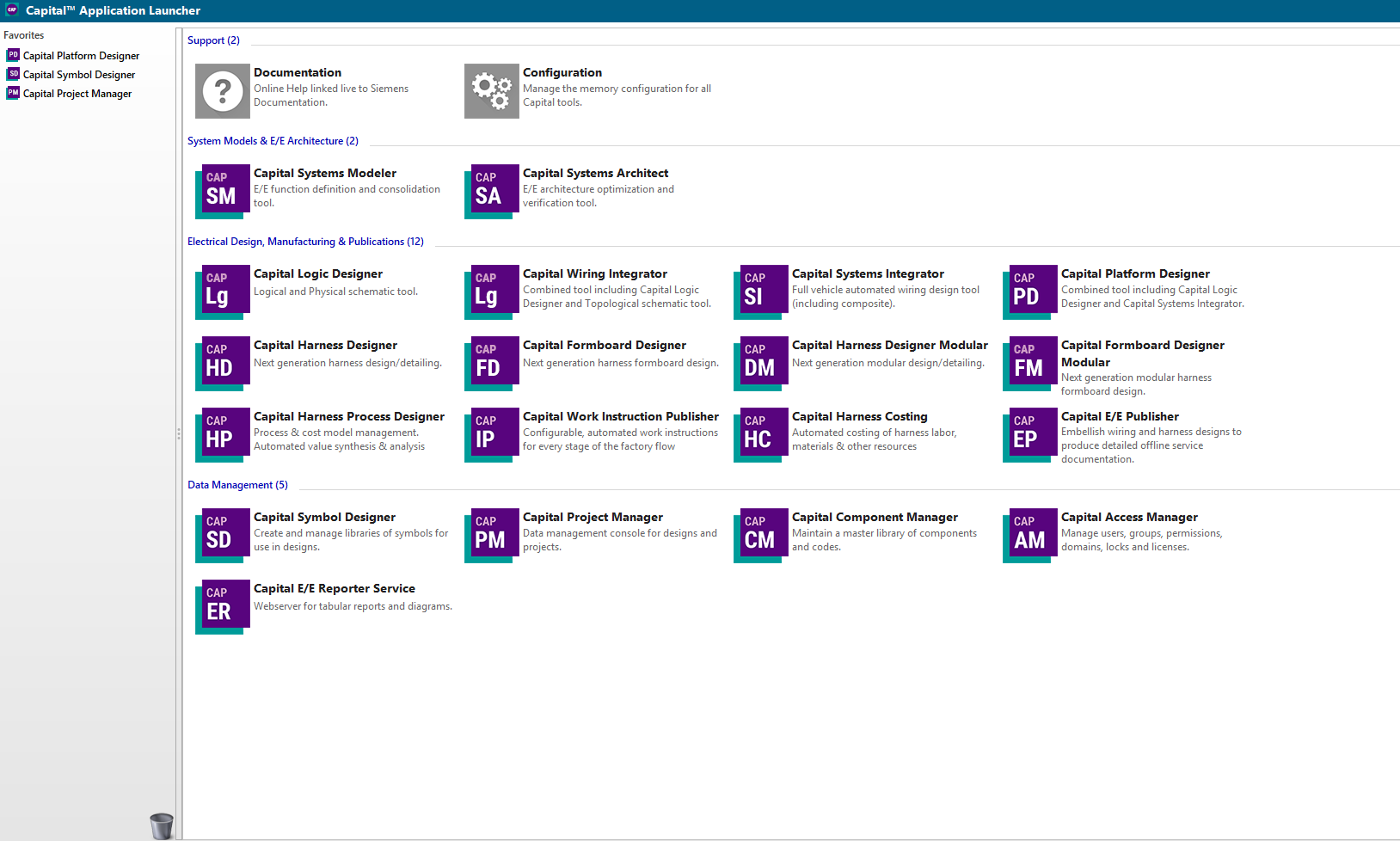 Capital Application Launcher with app tiles