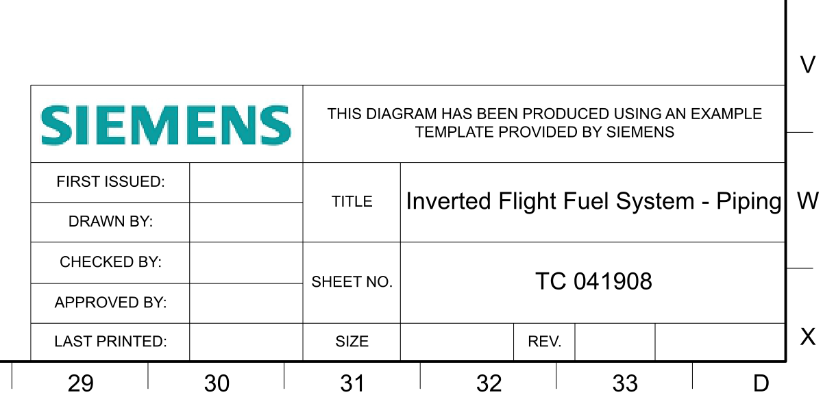 NX drawing title block reading Inverted Flight Fuel System - Piping and TC 041908
