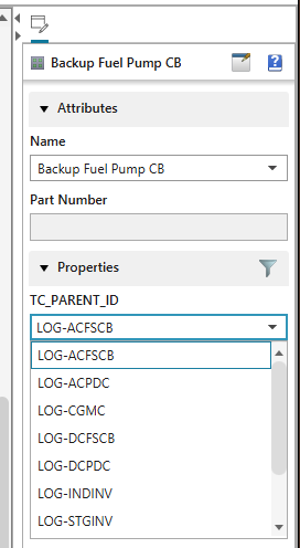 Quick Access Panel TC_PARENT_ID dropdown